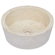 Vidaxl Umivalnik krem Ø40x15 cm marmor