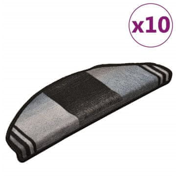 Vidaxl Samolepilne preproge za stopnice 10kosov 65x21x4cm črne in sive