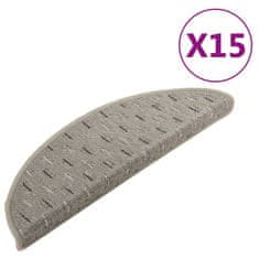 Vidaxl Preproge za stopnice 15 kosov sive 56x20 cm