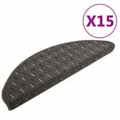 Vidaxl Preproge za stopnice 15 kosov antracitne 65x25 cm