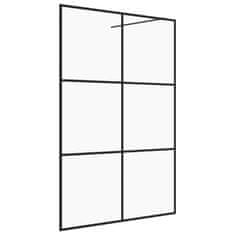 Vidaxl Pregrada za tuš s prozornim ESG steklom 140x195 cm črna