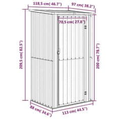 Vidaxl Vrtna lopa siva 118,5x97x209,5 cm pocinkano jeklo