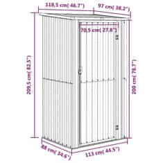 shumee Vrtna lopa antracitna 118,5x97x209,5 cm pocinkano jeklo