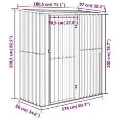 shumee Vrtna kolesarska lopa zelena 180,5x97x209,5 cm pocinkano jeklo