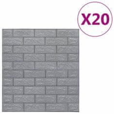 Vidaxl 3D tapete opeke samolepilne 20 kosov antracitne