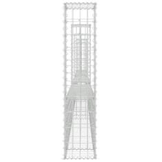 Vidaxl Gabion košara U-oblike s 5 stebri železo 500x20x100 cm