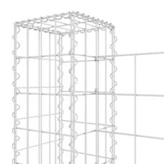 Vidaxl Gabion košara U-oblike s 5 stebri železo 500x20x100 cm