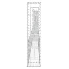 Vidaxl Gabion košara U-oblike s 7 stebri železo 740x20x100 cm