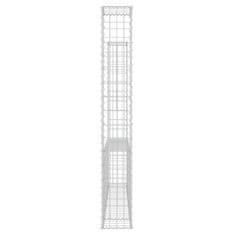 Vidaxl Gabion košara U-oblike z 2 stebroma železo 140x20x150 cm