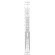 Vidaxl Gabion košara U-oblike s 5 stebri železo 500x20x200 cm