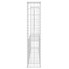 shumee Gabion košara U-oblike z 2 stebroma železo 140x20x100 cm