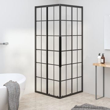 shumee vidaXL Tuš kabina mlečno steklo ESG 70x70x180 cm črna