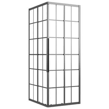 Vidaxl Tuš kabina mlečno steklo ESG 90x70x180 cm črna