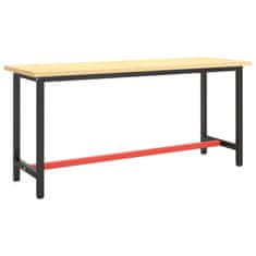 Greatstore Okvir za delovno mizo mat črn in mat rdeč 170x50x79 cm kovinski