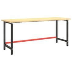 Greatstore Okvir za delovno mizo mat črn in mat rdeč 180x57x79 cm kovinski