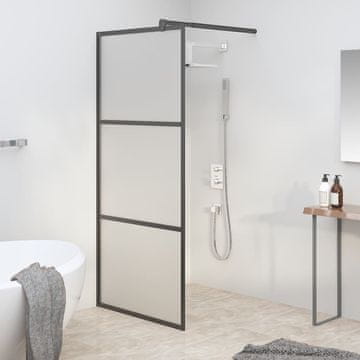 Vidaxl vidaXL Tuš paravan, 80x195 cm, ESG matirano steklo, črne barve