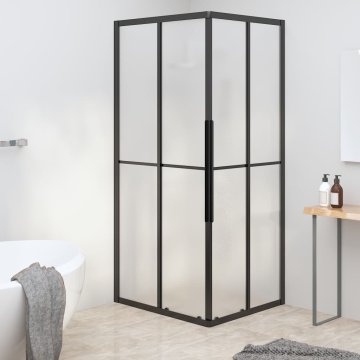 shumee vidaXL Tuš kabina mlečno steklo ESG 90x70x180 cm črna