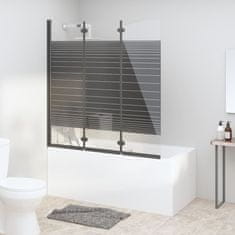 Vidaxl Zložljiva pregrada za tuš s 3 paneli ESG 130x130 cm črna