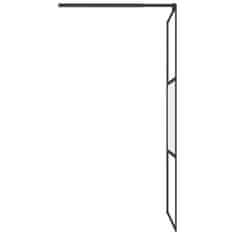 Vidaxl Pregrada za tuš 80x195 cm delno motno ESG steklo črna