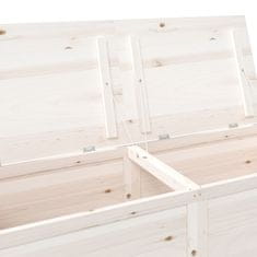 Greatstore Zunanja škatla za blazine bela 150x50x56 cm trden les jelke