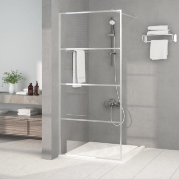 shumee vidaXL Pregrada za tuš srebrna 90x195 cm prozorno ESG steklo
