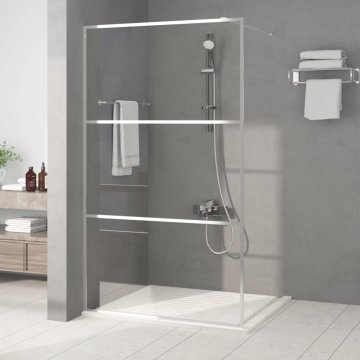shumee vidaXL Pregrada za tuš srebrna 115x195 cm prozorno ESG steklo