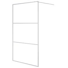 Vidaxl Pregrada za tuš srebrna 115x195 cm prozorno ESG steklo