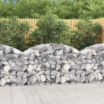 Vidaxl vidaXL Obokasta gabionska košara 150x30x80/100 cm pocinkano železo