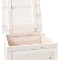 Greatstore Zunanja škatla za blazine bela 50x50x56 cm trden les jelke
