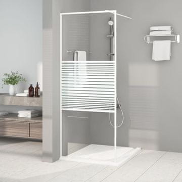 Vidaxl vidaXL Tuš paravan, bel, 80x195 cm, prozorno ESG steklo