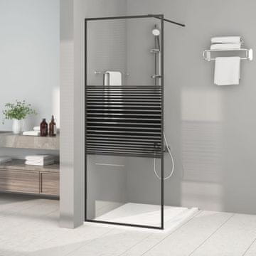 Vidaxl vidaXL Tuš paravan črne barve 80x195 cm prozorno ESG steklo
