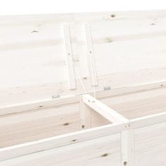 Greatstore Zunanja škatla za blazine bela 200x50x56 cm trden les jelke
