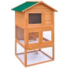 shumee Zunanji zajčnik / hišica za male živali s 3 nadstropji iz lesa
