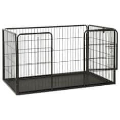Vidaxl Ograda za pasje mladičke jeklo 123x77,5x74,5 cm