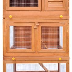 Greatstore Zunanji zajčnik / hišica za male živali s 3 nadstropji iz lesa