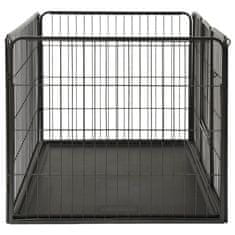 Vidaxl Ograda za pasje mladičke jeklo 123x77,5x74,5 cm