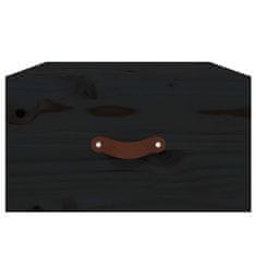 shumee Stenska nočna omarica 2 kosa črna 40x29,5x22 cm