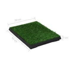 shumee Stranišče za domače živali z umetno travo zeleno 63x50x7 cm WC