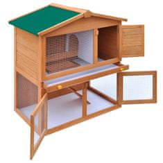 shumee Zunanji zajčnik / hišica za male živali s 3 vrati iz lesa