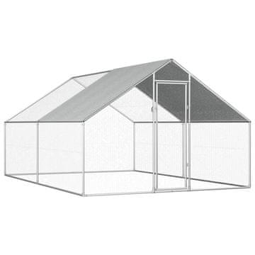 Vidaxl Zunanji kokošnjak 2,75x4x1,92 m pocinkano jeklo