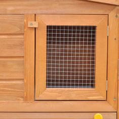 Vidaxl Velik zajčnik / hišica za male živali s strehami iz lesa