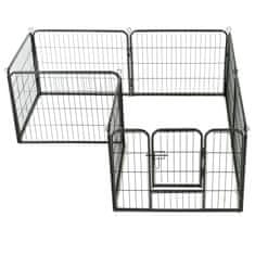 Vidaxl Ograda za pse z 8 jeklenimi paneli 60x80 cm črne barve