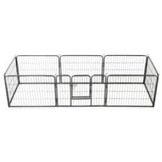 Vidaxl Ograda za pse z 8 jeklenimi paneli 60x80 cm črne barve