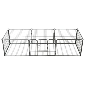 Vidaxl Ograda za pse z 8 jeklenimi paneli 60x80 cm črne barve