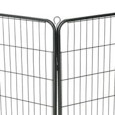 Vidaxl Ograda za pse z 8 jeklenimi paneli 80x100 cm črne barve
