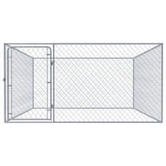 Vidaxl Zunanji pasji boks pocinkano jeklo 2x2x1 m
