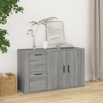 Vidaxl vidaXL Omarica, siva sonoma hrast 100x33x59,5 cm, material na osnovi lesa