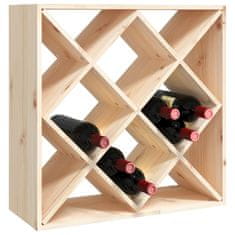 Vidaxl Stojalo za vino 62x25x62 cm trdna borovina