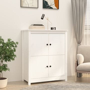 Vidaxl vidaXL Omarica, bela, 83x41,5x100 cm, masiven borov les