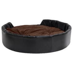 Greatstore Pasja postelja črna in rjava 99x89x21 cm pliš in umetno usnje